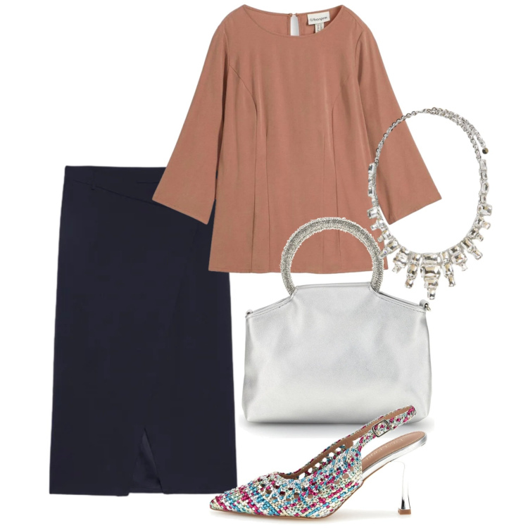 Outfit donna - Silhouette fluide e leggere - Focus Donn. Stile Bon Ton per Cerimonia. Abbinamento con bluse, collane, gonne longuette, décolleté, borse a mano.