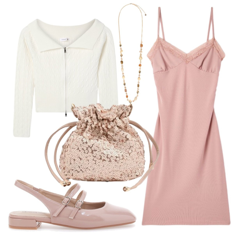 Outfit donna - Cerimonia senza i tacchi. Stile Chic per Cerimonia. Abbinamento con maglieria, vestiti a tubino, pochette, collane, ballerine.
