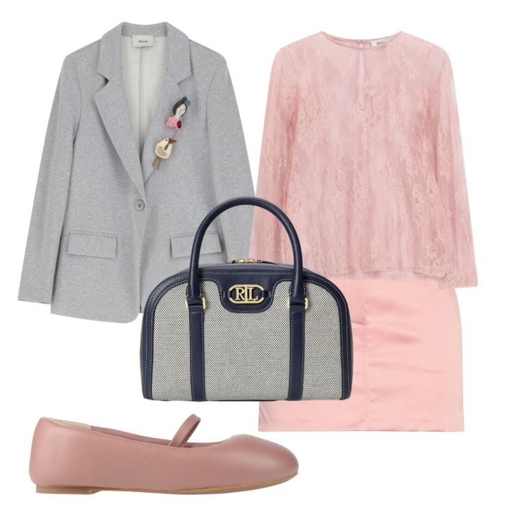 Outfit donna - Total look #2397846. Stile Bon Ton per Ufficio. Abbinamento con ballerine, minigonne, top, blazer, borse a mano.