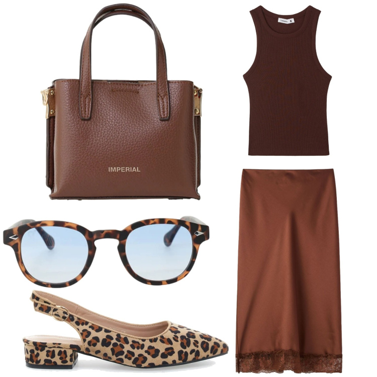 Outfit donna - La ballerine maculate. Stile Boho per Tutti i giorni. Abbinamento con gonne longuette, canottiere, borse a tracolla, occhiali da sole, ballerine.