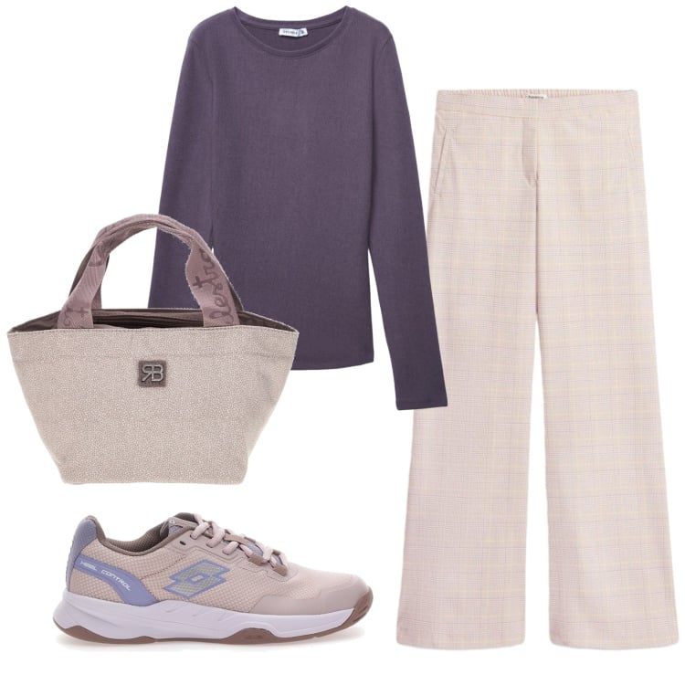 Outfit donna - Total look #2397869. Stile Basic per Tutti i giorni. Abbinamento con pantaloni, t-shirt, sneakers, borse a mano.