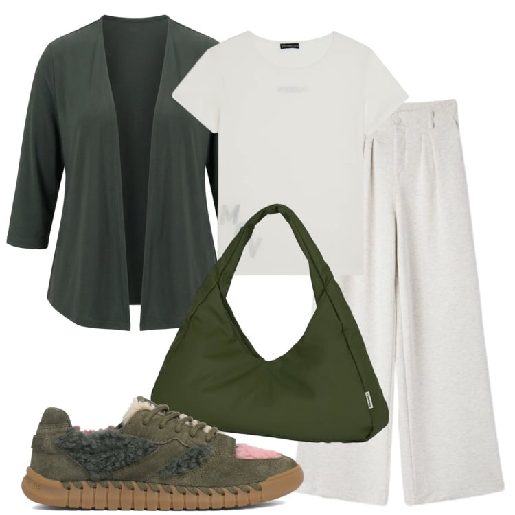 Outfit donna - Total look #2397908. Stile Casual per Tutti i giorni. Abbinamento con pantaloni, blazer, borse a spalla, t-shirt, sneakers.