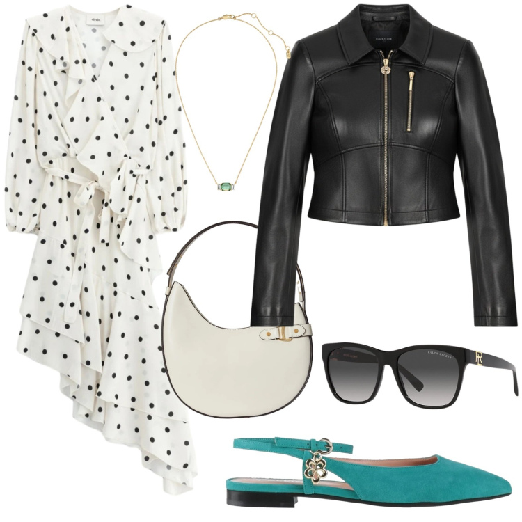 Outfit donna - Light Steps. Stile Vintage retrò per Serata fuori. Abbinamento con ballerine, giacche, vestiti midi/longuette, occhiali da sole, borse a spalla, collane.