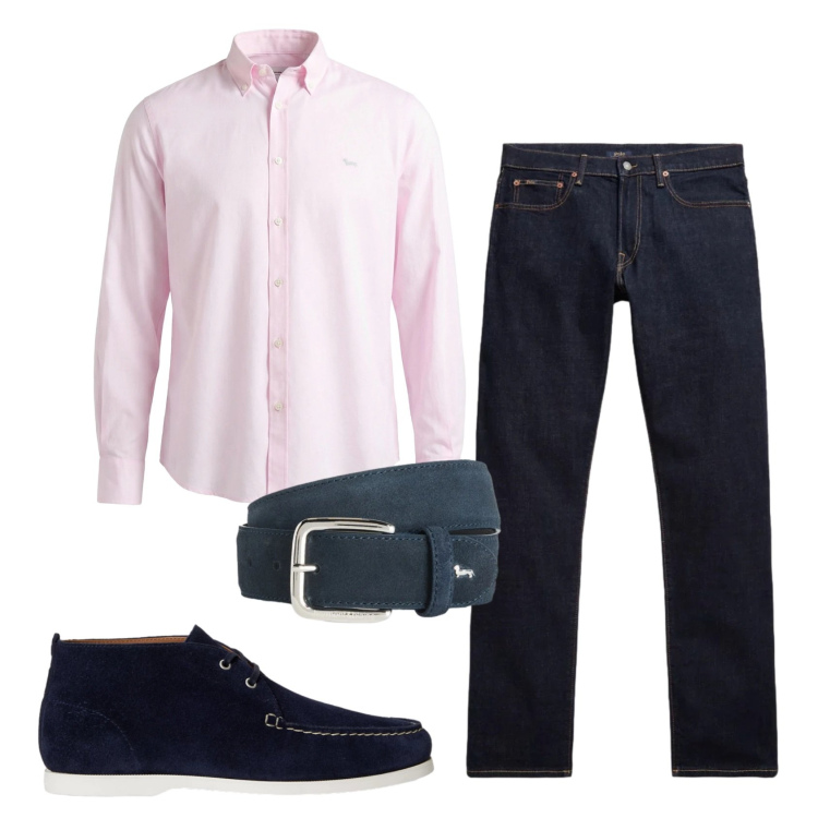 Outfit uomo - Total look #2398104. Stile Business/Elegante per Serata speciale. Abbinamento con cinture, camicie, jeans, scarpe stringate.