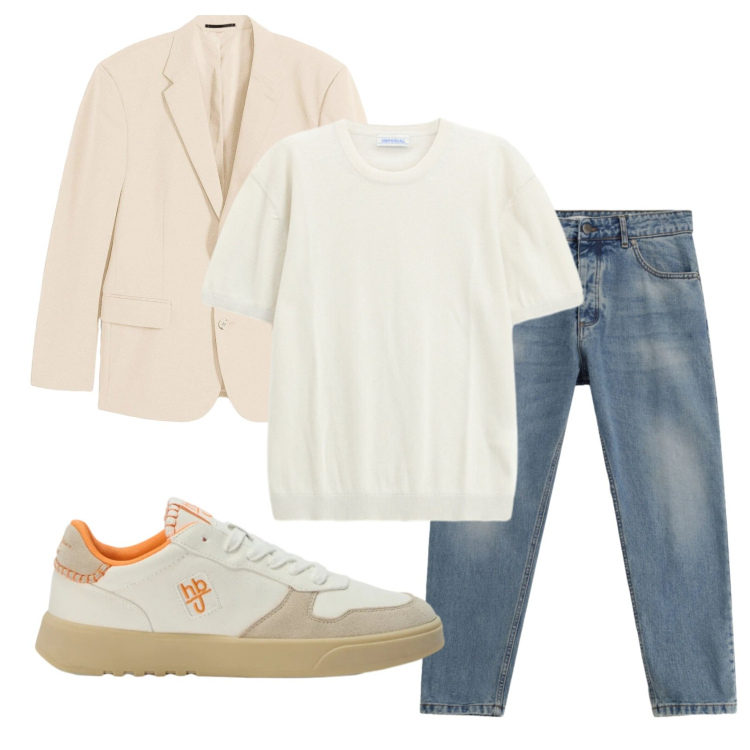 Outfit uomo - Total look #2398108. Stile Trendy per Serata speciale. Abbinamento con giacche, jeans, t-shirt, sneakers.