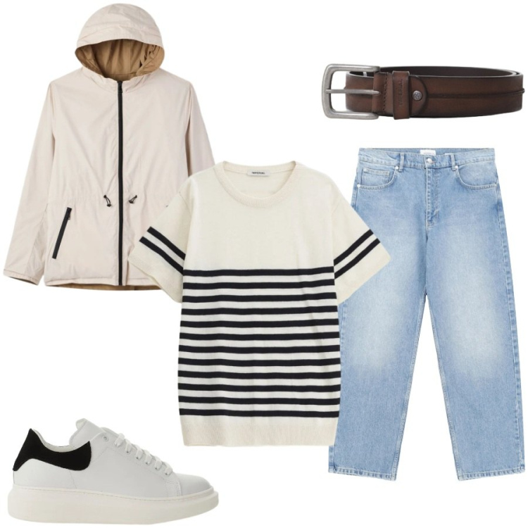 Outfit uomo - Total look #2398116. Stile Urban per Tutti i giorni. Abbinamento con giacche, sneakers, maglieria, jeans, cinture.