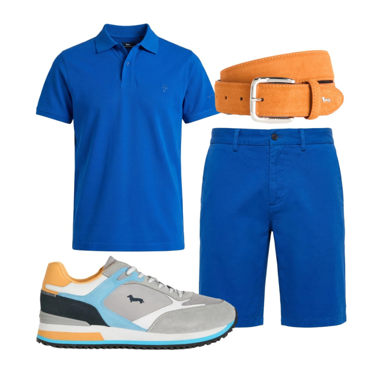 Outfit uomo - Total look #2398135. Stile Trendy per Tutti i giorni. Abbinamento con sneakers, cinture, bermuda, polo.