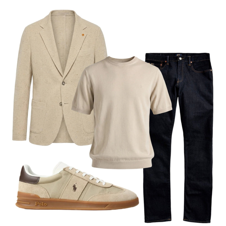 Outfit uomo - Total look #2398136. Stile Trendy per Serata speciale. Abbinamento con t-shirt, giacche, jeans, sneakers.