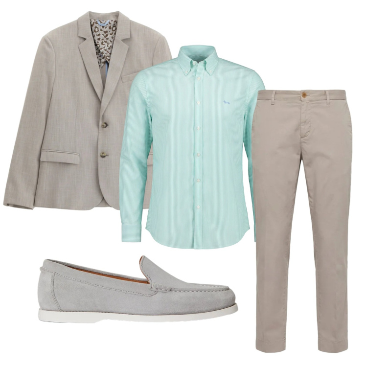 Outfit uomo - Total look #2398153. Stile Business/Elegante per Ufficio. Abbinamento con giacche, pantaloni chino, camicie, scarpe stringate.