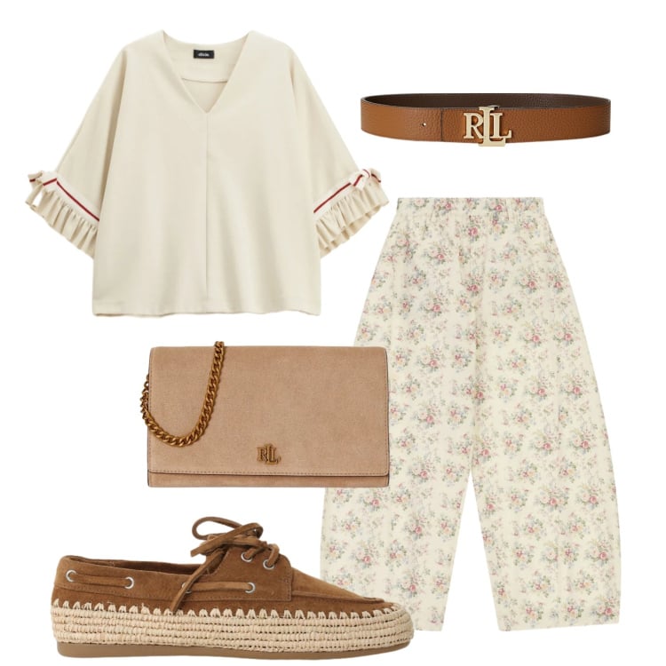 Outfit donna - Total look #2398171. Stile Casual per Tutti i giorni. Abbinamento con pantaloni a palazzo, felpe, scarpe stringate, cinture, borse a tracolla.