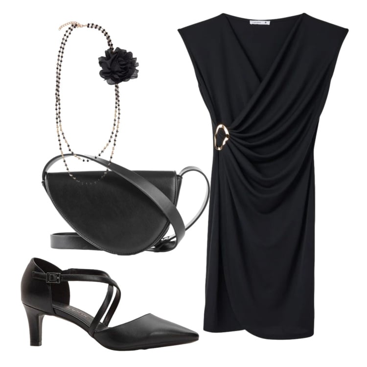 Outfit donna - Total look #2398176. Stile Chic per Serata fuori. Abbinamento con borse a tracolla, décolleté, vestiti corti, collane.