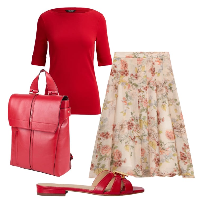Outfit donna - Total look #2398180. Stile Vintage retrò per Ufficio. Abbinamento con zaini, gonne lunghe, ciabatte, t-shirt.
