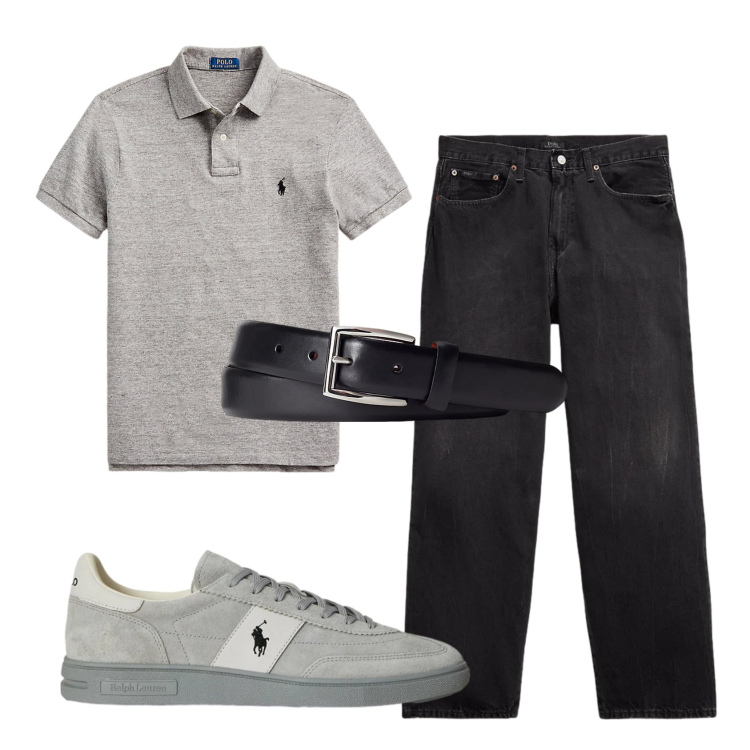 Outfit uomo - Total look #2398190. Stile Casual per Tutti i giorni. Abbinamento con cinture, polo, jeans, sneakers.