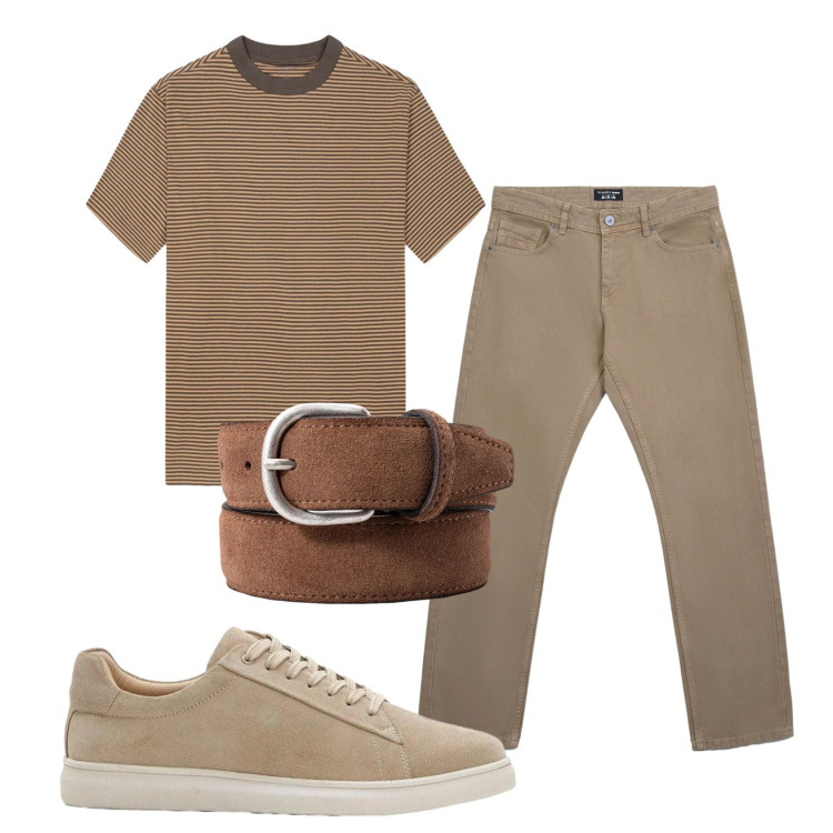 Outfit uomo - Total look #2398218. Stile Casual per Tutti i giorni. Abbinamento con sneakers, jeans, cinture, t-shirt.