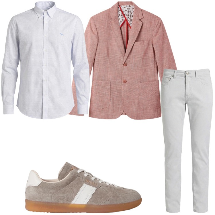 Outfit uomo - Blazer leggero. Stile Casual per Tutti i giorni. Abbinamento con giacche, pantaloni, camicie, sneakers.