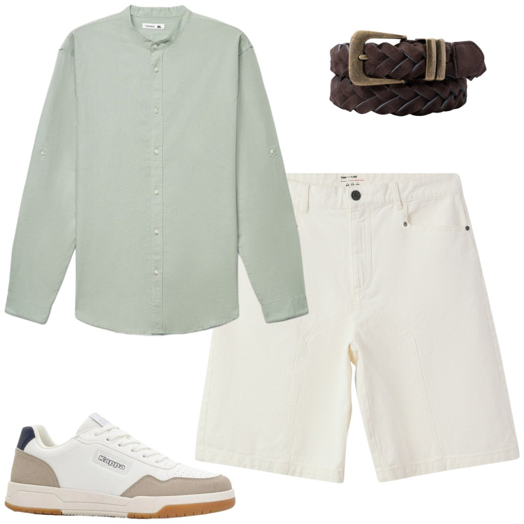 Outfit uomo - Maggio. Stile Casual per Tutti i giorni. Abbinamento con sneakers, bermuda, camicie, cinture.