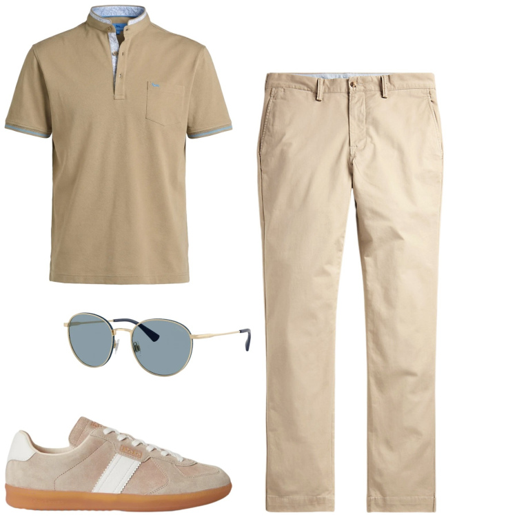Outfit uomo - Total look #2398321. Stile Urban per Tutti i giorni. Abbinamento con polo, pantaloni, sneakers, occhiali da sole.