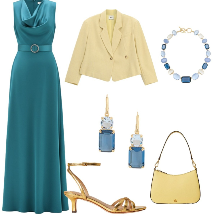 Outfit donna - Viva la mamma ️. Stile Chic per Cerimonia. look ideale per Tall. Abbinamento con vestiti lunghi, blazer, orecchini, sandali in pelle, borse a spalla, collane.