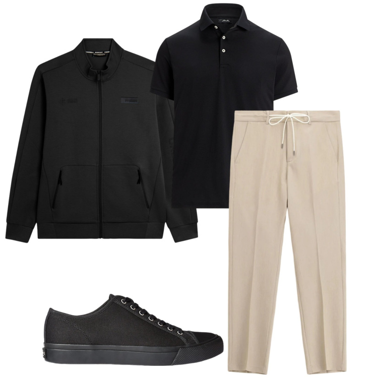 Outfit uomo - Total look #2398529. Stile Casual per Tutti i giorni. Abbinamento con pantaloni, felpe, sneakers, polo.