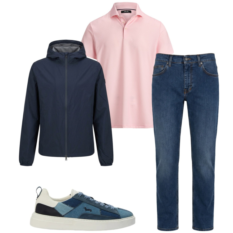 Outfit uomo - Total look #2398538. Stile Casual per Tutti i giorni. Abbinamento con jeans, sneakers, polo, giacche.