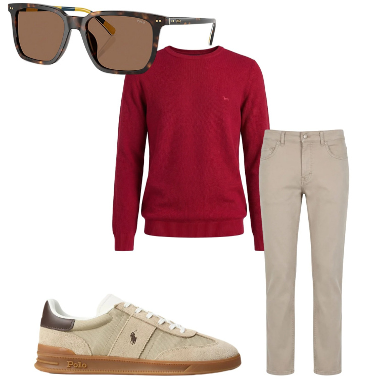 Outfit uomo - Total look #2398555. Stile Trendy per Tutti i giorni. Abbinamento con pantaloni, pullovers, sneakers, occhiali da sole.