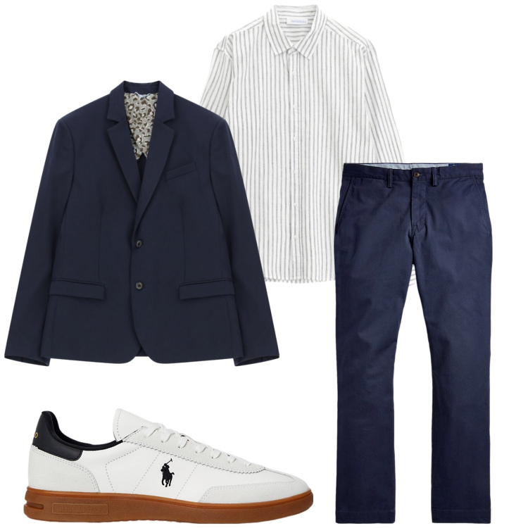 Outfit uomo - Total look #2398556. Stile Trendy per Serata speciale. Abbinamento con giacche, camicie, pantaloni, sneakers.
