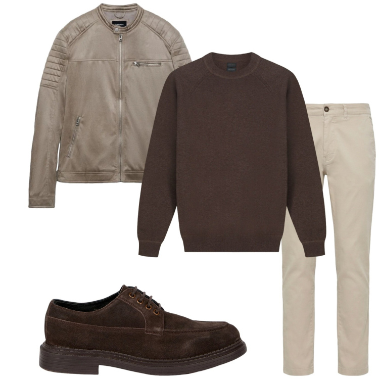 Outfit uomo - Total look #2398560. Stile Urban per Tutti i giorni. Abbinamento con giacche, pantaloni, scarpe stringate, maglieria.