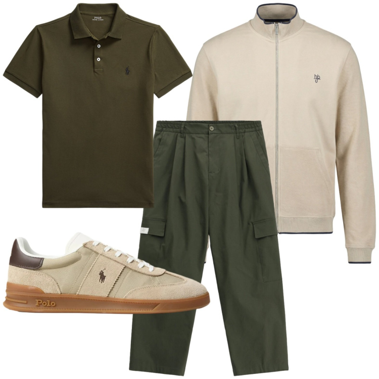 Outfit uomo - Giacca urban. Stile Urban per Tutti i giorni. Abbinamento con pantaloni cargo, felpe, sneakers, polo.