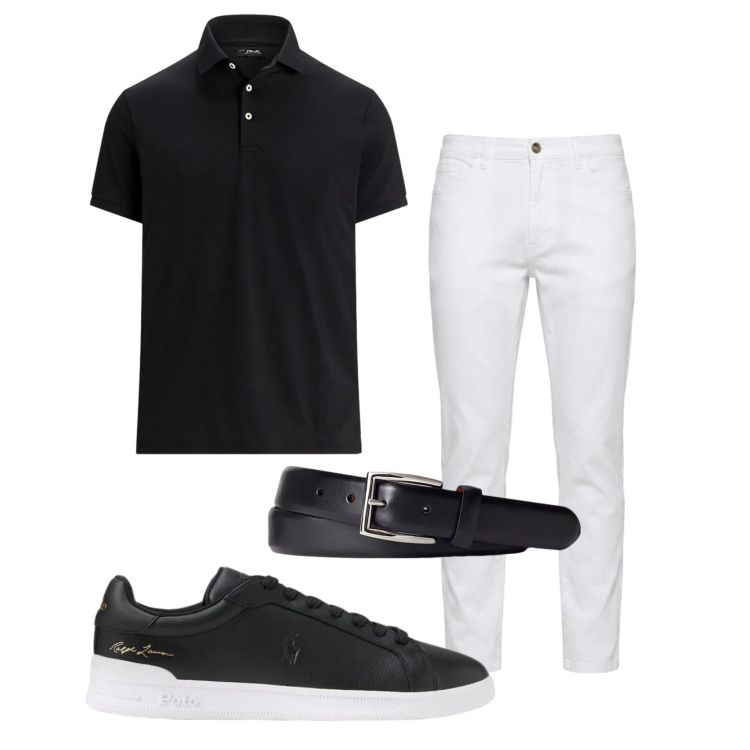 Outfit uomo - Total look #2398640. Stile Casual per Tutti i giorni. Abbinamento con jeans, cinture, polo, sneakers.