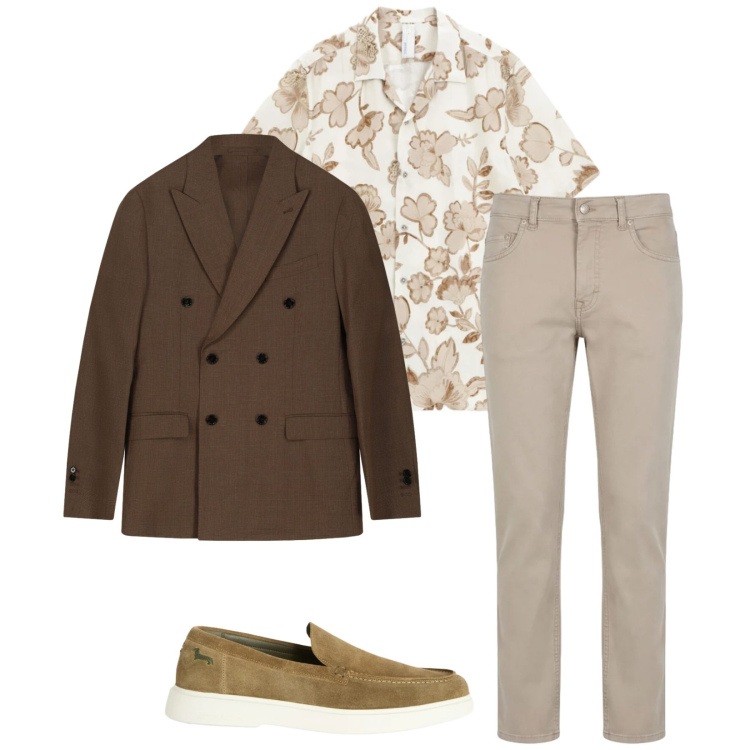 Outfit uomo - Total look #2398658. Stile Trendy per Serata speciale. Abbinamento con camicie a manica corta, pantaloni, scarpe stringate, giacche.