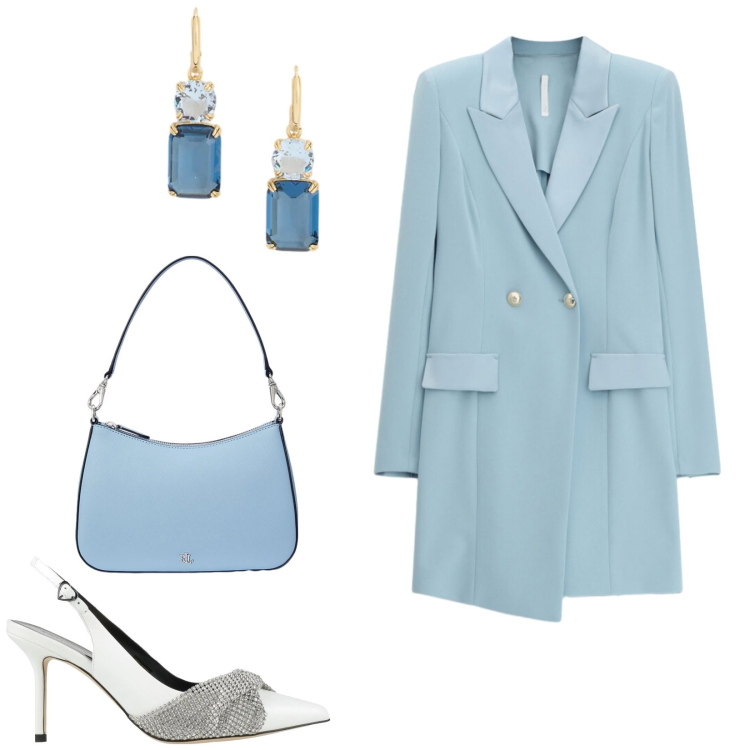 Outfit donna - Total look #2398670. Stile Bon Ton per Cerimonia. Abbinamento con décolleté, vestiti corti, borse a spalla, orecchini.