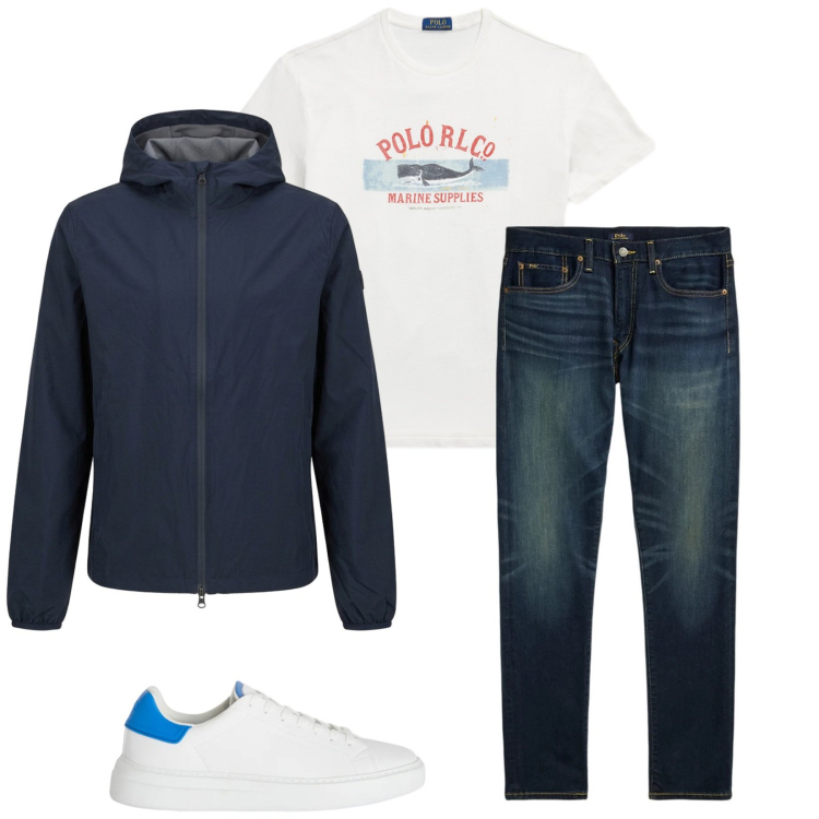 Outfit uomo - Total look #2398678. Stile Casual per Tutti i giorni. Abbinamento con sneakers, jeans, t-shirt, giacche.