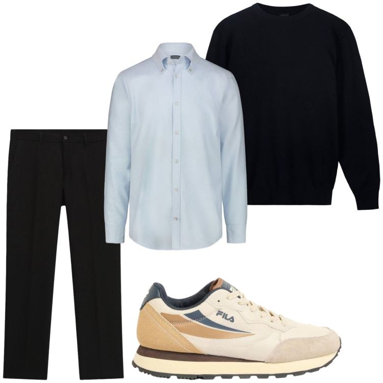 Outfit uomo - Sportivo casual. Stile Trendy per Tutti i giorni. Abbinamento con sneakers, pantaloni, maglieria, camicie.