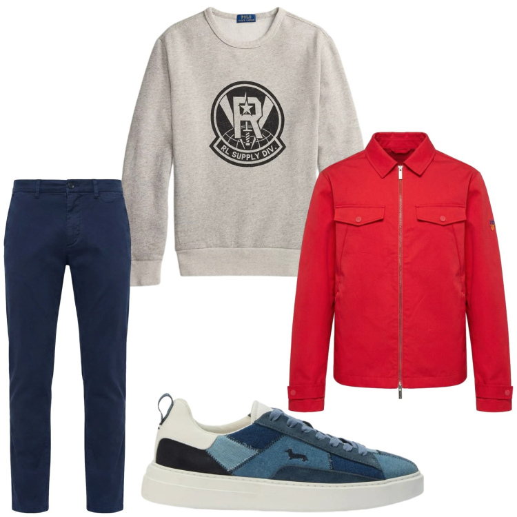 Outfit uomo - Total look #2398689. Stile Trendy per Tutti i giorni. Abbinamento con pantaloni chino, sneakers, cappotti, felpe.