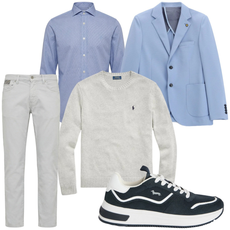 Outfit uomo - Tutti i giorni. Stile Trendy per Tutti i giorni. Abbinamento con giacche, sneakers, pantaloni, camicie, maglieria.