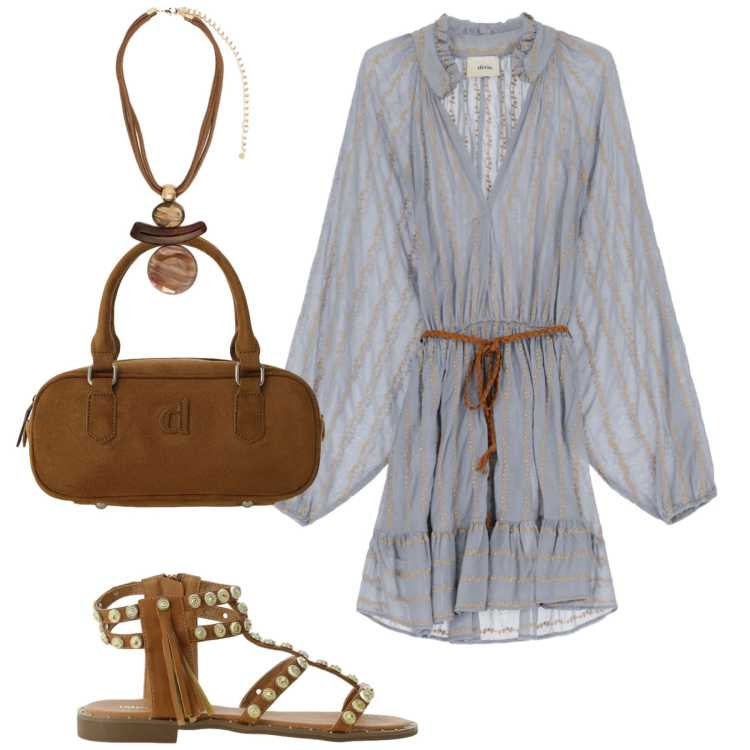 Outfit donna - City. Stile Casual chic per Tutti i giorni. Abbinamento con sandali, cappotti, vestiti corti, ciondoli.