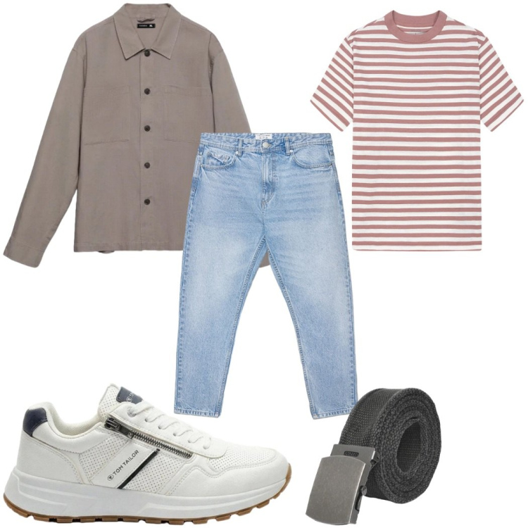 Outfit uomo - Total look #2398730. Stile Casual per Tutti i giorni. Abbinamento con sneakers, cappotti, cinture, jeans, t-shirt.
