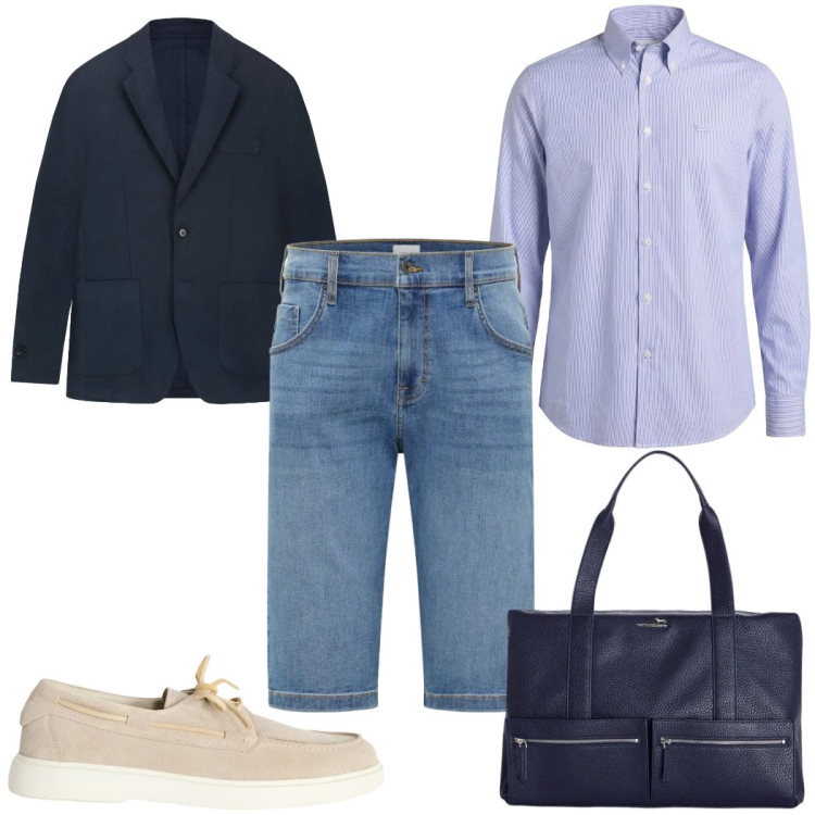 Outfit uomo - Total look #2398772. Stile Casual per Tutti i giorni. Abbinamento con bermuda, scarpe stringate, borse sportive, camicie, giacche.