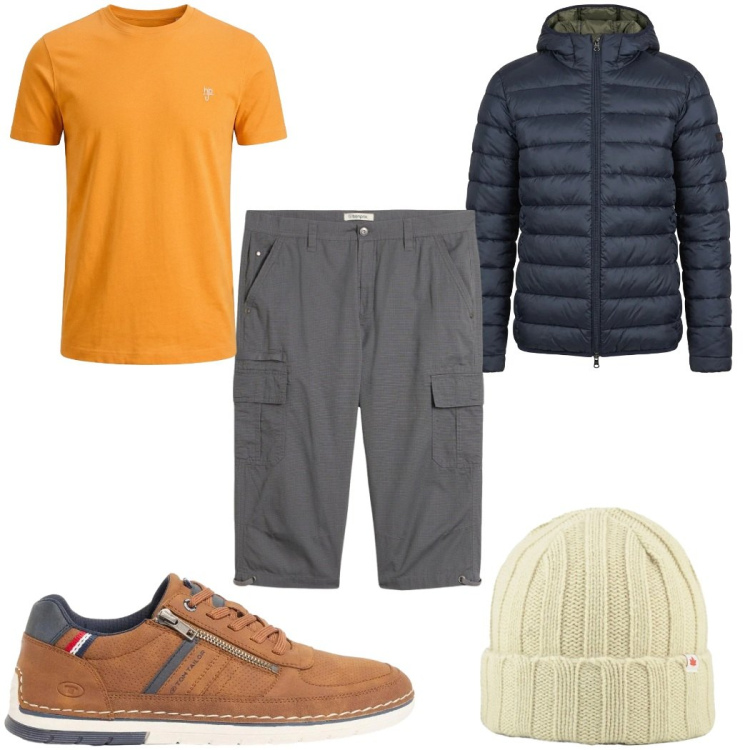 Outfit uomo - Total look #2398777. Stile Trendy per Tutti i giorni. Abbinamento con sneakers, bermuda, t-shirt, giacche, berretti.