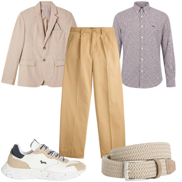 Outfit uomo - Total look #2398818. Stile Casual per Tutti i giorni. Abbinamento con giacche, cinture, camicie, sneakers, pantaloni.