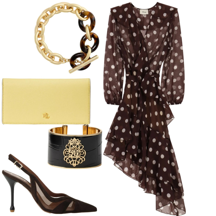 Outfit donna - Dixie. Stile Glamour per Serata fuori. Abbinamento con vestiti midi/longuette, décolleté, braccialetti, braccialetti, portafogli.
