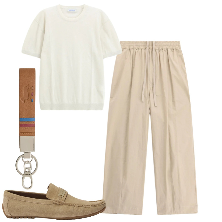 Outfit uomo - Total look #2398845. Stile Urban per Tutti i giorni. Abbinamento con pantaloni, t-shirt, portachiavi, scarpe stringate.