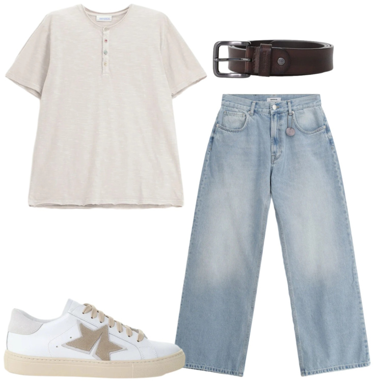 Outfit uomo - Imperial. Stile Casual per Tutti i giorni. Abbinamento con jeans, sneakers, t-shirt, cinture.