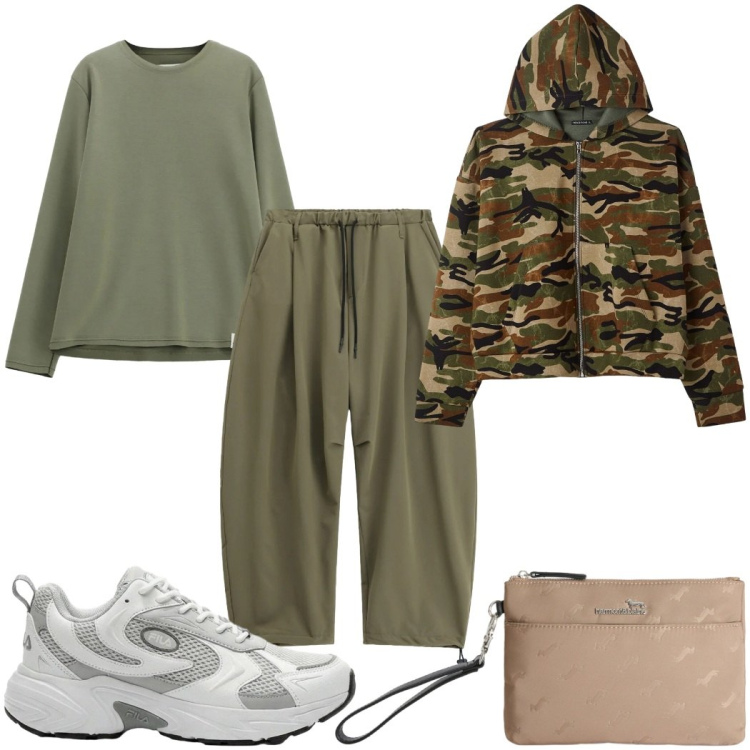 Outfit uomo - Total look #2398907. Stile Trendy per Tutti i giorni. Abbinamento con sneakers, felpe con cappuccio, felpe, pantaloni, borse sportive.