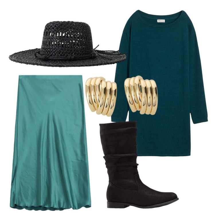 Outfit donna - Outfit da diciottesimo. Stile Trendy per Cerimonia. Abbinamento con stivali, maglieria, cappelli, orecchini, gonne.