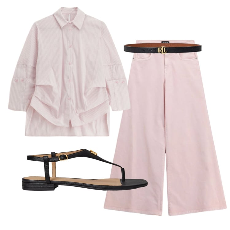 Outfit donna - Total look #2398984. Stile Casual per Tutti i giorni. Abbinamento con camicie, jeans, sandali in pelle, cinture.