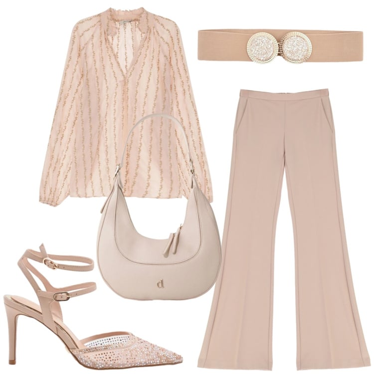 Outfit donna - Total look #2399058. Stile Chic per Serata fuori. Abbinamento con pantaloni, décolleté, cinture, borse a tracolla, camicie.