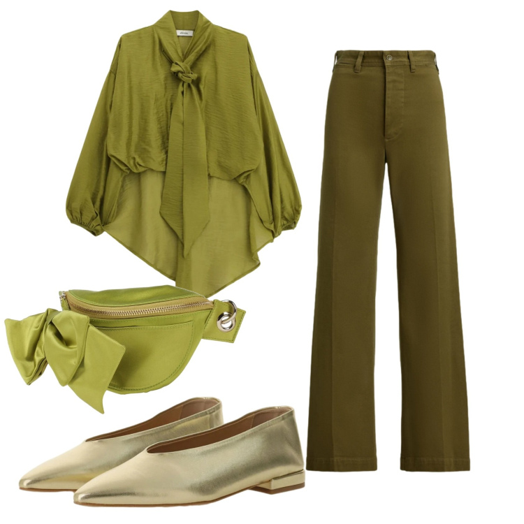 Outfit donna - Total look #2399064. Stile Trendy per Serata fuori. Abbinamento con marsupi, pantaloni, camicie, ballerine.