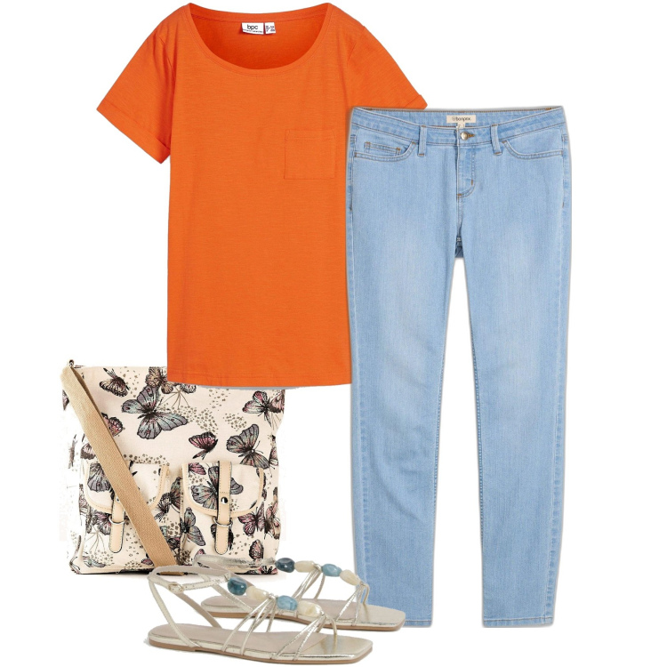 Outfit femme - Jean. Style Basique pour Tous les jours. look idéal pour Grande. Assortir avec jean skinny, t-shirts, sacs en bandoulière, sandales.