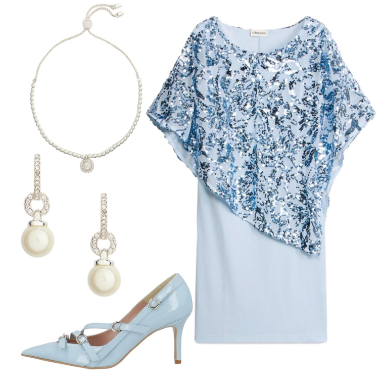 Outfit donna - Total look #2399219. Stile Chic per Cerimonia. Abbinamento con décolleté, vestiti, braccialetti, orecchini.